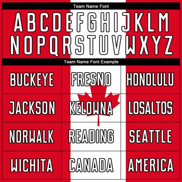 Custom Red White-Black Sublimation Canadian Flag Soccer Uniform Jersey