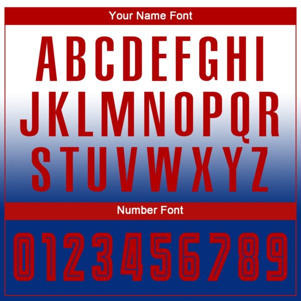 Custom White Red-Royal Sublimation Long Sleeve Fade Fashion Soccer Uniform Jersey