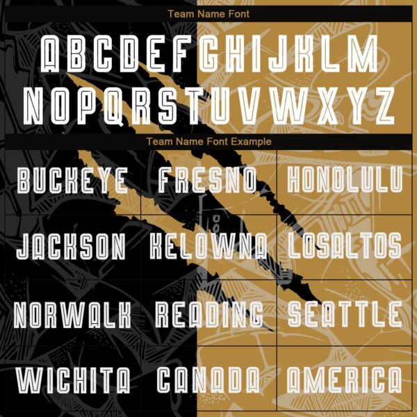 Custom Graffiti Pattern White Black-Old Gold Scratch Sublimation Soccer Uniform Jersey