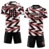 Custom White Black-Red Sublimation Soccer Uniform Jersey