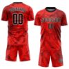 Custom Red Black-White Sublimation Soccer Uniform Jersey