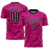 Custom Pink Black-White Sublimation Soccer Uniform Jersey
