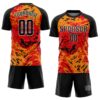 Custom Red Black-Gold Sublimation Soccer Uniform Jersey