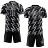 Custom Gray Black-White Sublimation Soccer Uniform Jersey