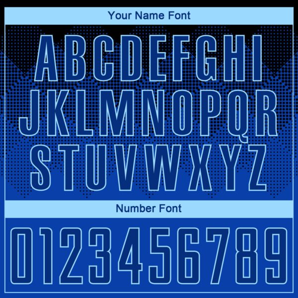 Custom Black Royal-Light Blue Sublimation Soccer Uniform Jersey