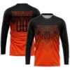 Custom Orange Black Gradient Square Shape Sublimation Soccer Uniform Jersey