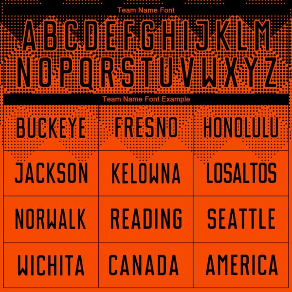 Custom Orange Black Gradient Square Shape Sublimation Soccer Uniform Jersey