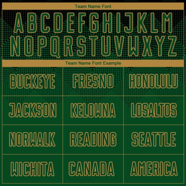 Custom Black Green-Old Gold Sublimation Soccer Uniform Jersey