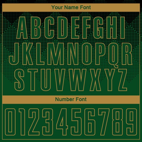 Custom Black Green-Old Gold Sublimation Soccer Uniform Jersey