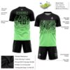 Custom Pea Green Black Sublimation Soccer Uniform Jersey