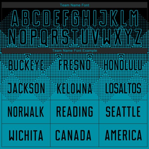 Custom Teal Black Sublimation Soccer Uniform Jersey