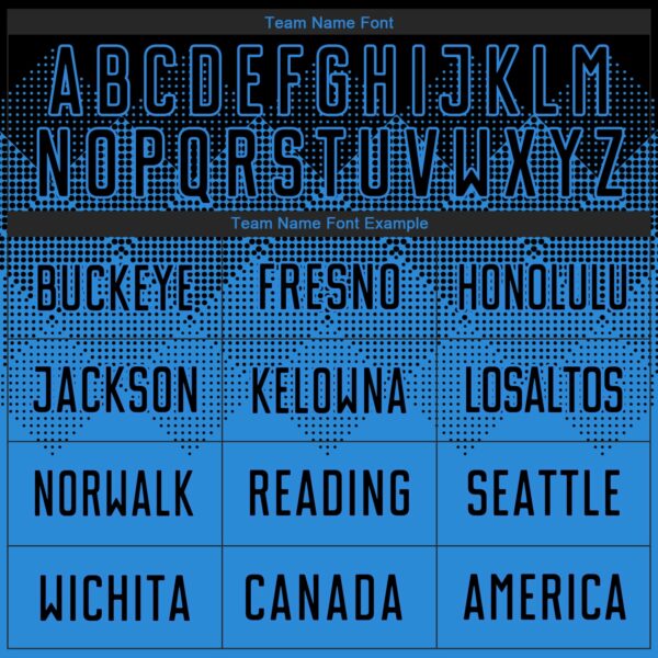 Custom Powder Blue Black Sublimation Soccer Uniform Jersey