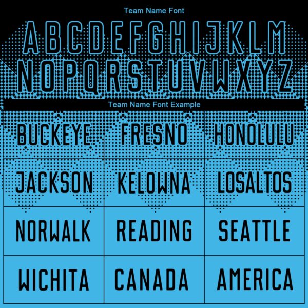 Custom Sky Blue Black Sublimation Soccer Uniform Jersey