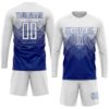 Custom Royal White Sublimation Soccer Uniform Jersey