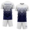 Custom Navy White Sublimation Soccer Uniform Jersey