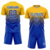 Custom Gold Royal-White Sublimation Soccer Uniform Jersey