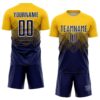 Custom Gold Navy-White Sublimation Soccer Uniform Jersey