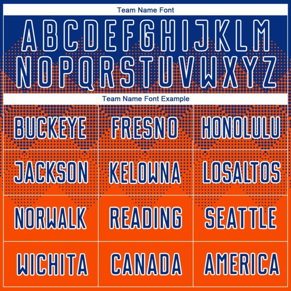 Custom Orange Royal-White Sublimation Soccer Uniform Jersey