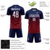 Custom Navy White-Crimson Sublimation Soccer Uniform Jersey