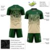 Custom Cream Green Sublimation Soccer Uniform Jersey