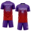 Custom Red Purple-White Sublimation Soccer Uniform Jersey