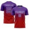 Custom Red Purple-White Sublimation Soccer Uniform Jersey