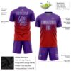 Custom Red Purple-White Sublimation Soccer Uniform Jersey