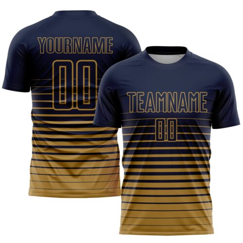 Soccer0723_cb0a7a39-1d6b-42a2-aac0-927f7483fc54 Custom Navy Old Gold Pinstripe Fade Fashion Sublimation Soccer Uniform Jersey
