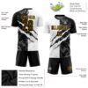 Custom Graffiti Pattern Black-Gold Scratch Sublimation Soccer Uniform Jersey