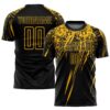 Custom Black Gold Sublimation Soccer Uniform Jersey