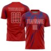Custom Red Royal-White Sublimation Soccer Uniform Jersey