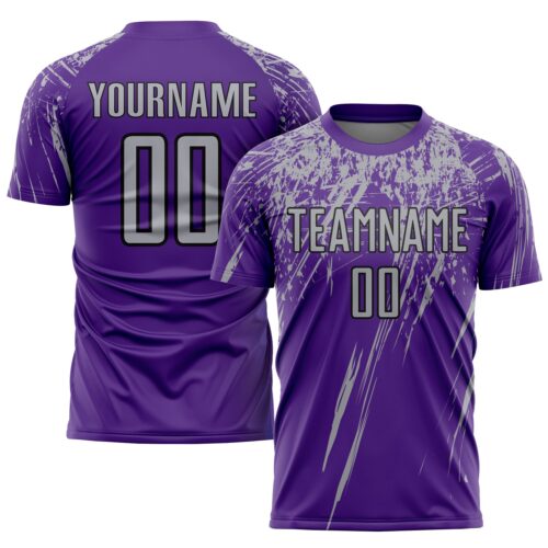 Soccer0835 Custom Purple Gray-Black Sublimation Soccer Uniform Jersey