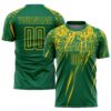Soccer0843 Custom Kelly Green Yellow Sublimation Soccer Uniform Jersey