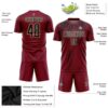 Custom Crimson Black-Cream Sublimation Soccer Uniform Jersey