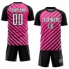 Custom Pink White-Black Sublimation Soccer Uniform Jersey