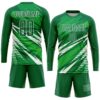 Custom Kelly Green White Sublimation Soccer Uniform Jersey