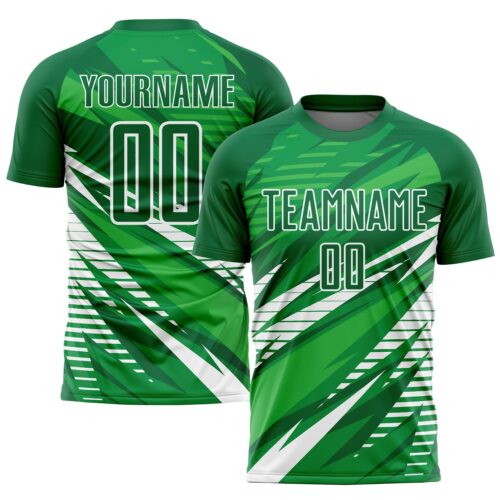 Soccer0895 Custom Kelly Green White Sublimation Soccer Uniform Jersey