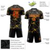 Custom Black Red-Gold Sublimation Soccer Uniform Jersey