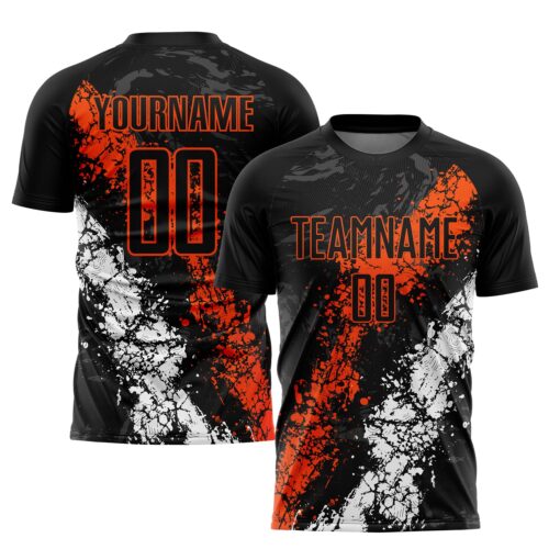Soccer0941 Custom Black Orange-White Sublimation Soccer Uniform Jersey