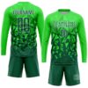 Custom Green Grass Green-White Sublimation Soccer Uniform Jersey