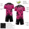 Custom Pink Black Sublimation Soccer Uniform Jersey
