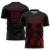 Custom Black Red Sublimation Soccer Uniform Jersey