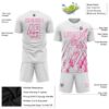Custom White Pink Sublimation Soccer Uniform Jersey