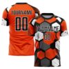 Custom Orange Black-White Sublimation Soccer Uniform Jersey