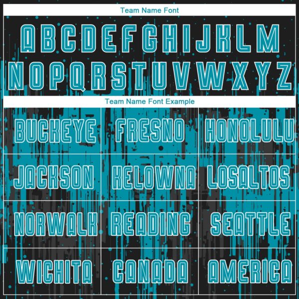 Custom Teal Black-White Sublimation Soccer Uniform Jersey