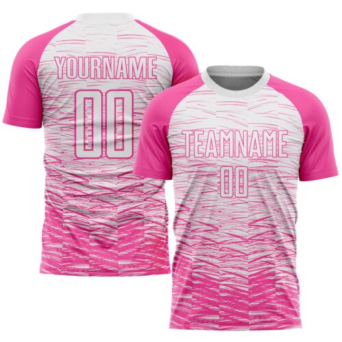 Soccer1007 Custom Pink White Sublimation Soccer Uniform Jersey