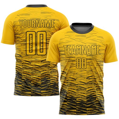 Soccer1008 Custom Yellow Black Sublimation Soccer Uniform Jersey