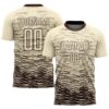 Custom Cream Brown Sublimation Soccer Uniform Jersey