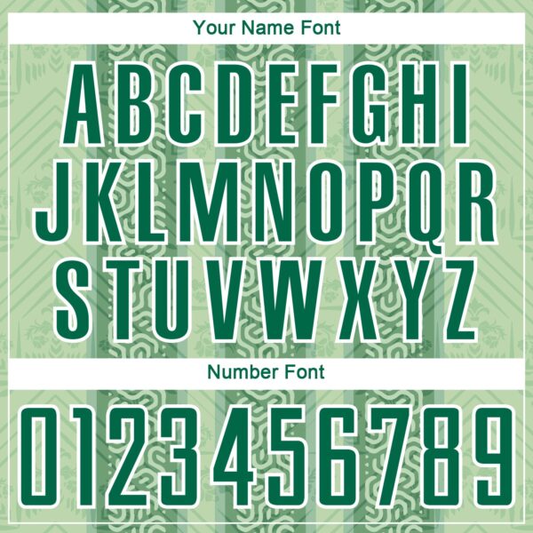 Custom Kelly Green Pea Green-White Ethnic Stripes Sublimation Soccer Uniform Jersey