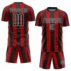 Custom Red Black-White Stars And Stripes Sublimation Soccer Uniform Jersey